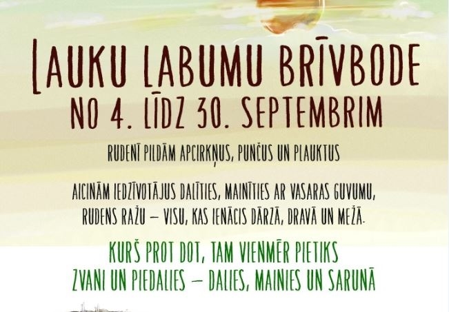 Lauku labumu brīvbodes septembrī | Viduslatgales pārnovadu fonds